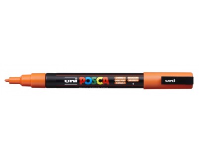 Posca PC-3M Marcador de Pintura - Punta Conica 0.9-1.3mm - Tinta Base al Agua - Resistente a la Luz - Color Naranja