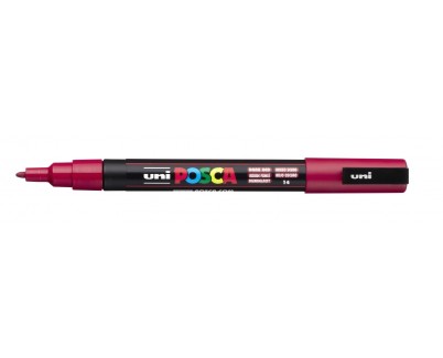 Posca PC-3M Marcador de Pintura - Punta Conica 0.9-1.3mm - Tinta Base al Agua - Resistente a la Luz - Color Rojo Oscuro