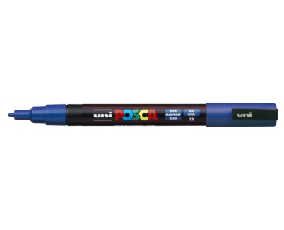Posca PC-3M Marcador de Pintura - Punta Conica 0.9-1.3mm - Tinta Base al Agua - Resistente a la Luz - No Permanente - Color Azul