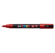 Posca PC-3M Marcador de Pintura - Punta Conica 0.9-1.3mm - Tinta Base al Agua - Resistente a la Luz - No Permanente - Color Rojo