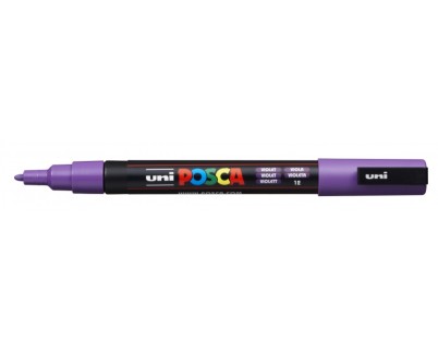 Posca PC-3M Marcador de Pintura - Punta Conica de 0.9-1.3mm - Tinta Base al Agua - Resistente a la Luz - Color Violeta
