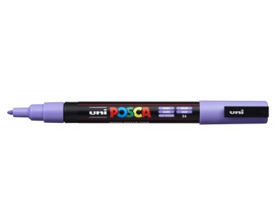 Posca PC-3M Marcador de Pintura - Punta Conica de Poliester 0.9-1.3mm - Tinta Base al Agua - Resistente a la Luz - Color Lila