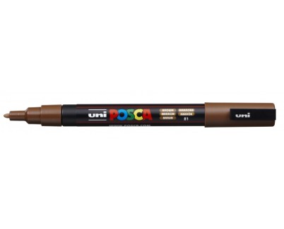 Posca PC-3M Marcador de Pintura - Punta Conica de Poliester 0.9-1.3mm - Tinta Base al Agua - Resistente a la Luz - Color Marr&oacute;n