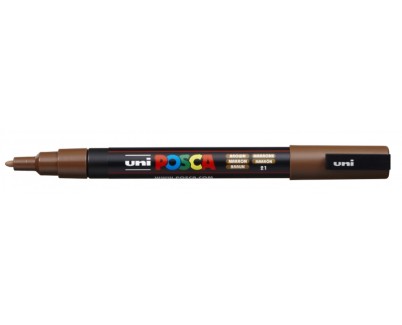 Posca PC-3M Marcador de Pintura - Punta Conica de Poliester 0.9-1.3mm - Tinta Base al Agua - Resistente a la Luz - Color Marrón