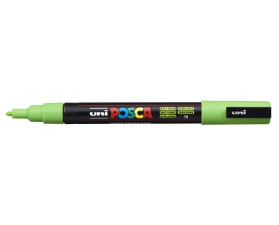 Posca PC-3M Marcador de Pintura - Punta Conica de Poliester 0.9-1.3mm - Tinta Base al Agua - Resistente a la Luz - No Permanente - Color Verde Manzana