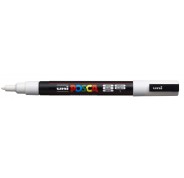 Posca PC-3M Marcador de Pintura - Punta de Poliester Conica 0.9-1.3mm - Tinta Base al Agua - Resistente a la Luz - Color Blanco