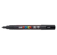 Posca PC-3M Marcador de Pintura - Punta de Poliester Conica 0.9-1.3mm - Tinta Base al Agua - Resistente a la Luz - Color Negro