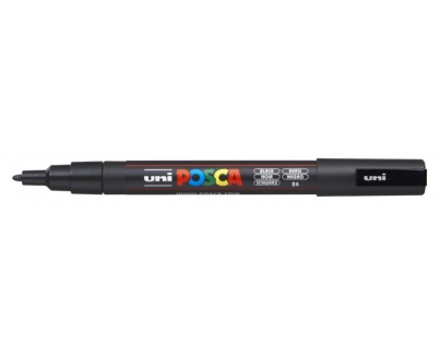 Posca PC-3M Marcador de Pintura - Punta de Poliester Conica 0.9-1.3mm - Tinta Base al Agua - Resistente a la Luz - Color Negro