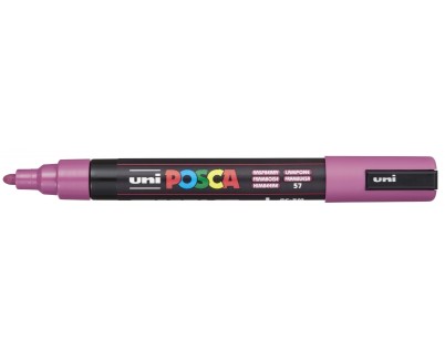 Posca PC-5M Marcador de Pintura Base al Agua - Punta de Bala 1.8-2.5mm - Ancho de Trazo 1.8-2.5mm - No Permanente - Resistente a la Luz - Inodoro - Color Frambuesa