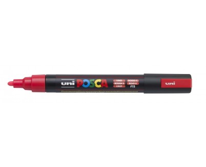 Posca PC-5M Marcador de Pintura - Punta de Bala 1.8-2.5mm - Base al Agua - Resistente a la Luz - No Permanente - Color Rojo