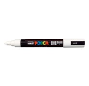 Posca PC-5M Marcador de Pintura - Punta de Bala 1.8-2.5mm - Tinta Base al Agua - Resistente a la Luz - Color Blanco