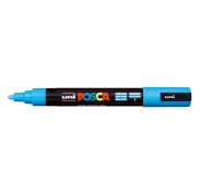 Posca PC-5M Marcador de Pintura - Punta de Bala 1.8-2.5mm - Tinta Base al Agua - Resistente a la Luz - No Permanente - Color Azul Claro