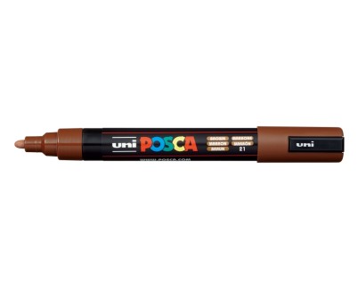 Posca PC-5M Marcador de Pintura - Punta de Bala 1.8-2.5mm - Tinta Base al Agua - Resistente a la Luz - No Permanente - Color Marr&oacute;n