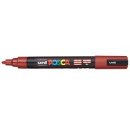 Posca PC-5M Marcador de Pintura - Punta de Bala 1.8-2.5mm - Tinta Base al Agua - Resistente a la Luz - No Permanente - Color Rojo Rubí