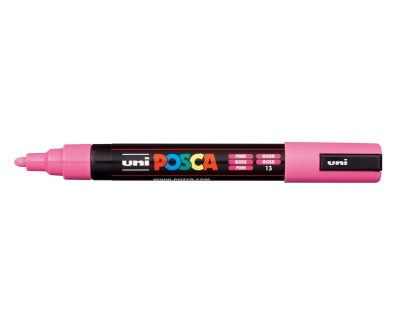 Posca PC-5M Marcador de Pintura - Punta de Bala 1.8-2.5mm - Tinta Base al Agua - Resistente a la Luz - No Permanente - Color Rosa