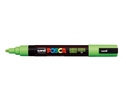 Posca PC-5M Marcador de Pintura - Punta de Bala 1.8-2.5mm - Tinta Base al Agua - Resistente a la Luz - No Permanente - Color Verde Manzana