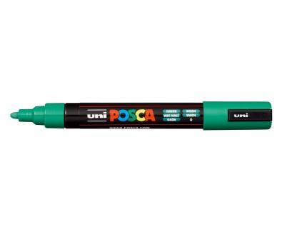 Posca PC-5M Marcador de Pintura - Punta de Bala 1.8-2.5mm - Tinta Base al Agua - Resistente a la Luz - No Permanente - Color Verde