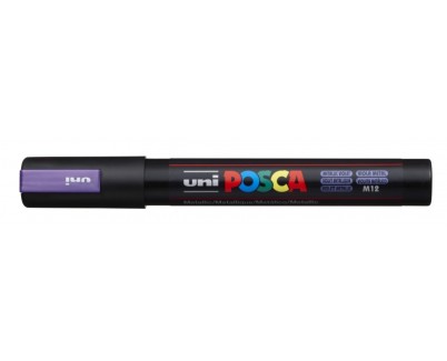 Posca PC-5M Marcador de Pintura - Punta de Bala 1.8-2.5mm - Tinta Base al Agua - Resistente a la Luz - No Permanente - Ideal para Carteleria y Decoracion - Color Violeta Met&aacute;lico