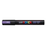 Posca PC-5M Marcador de Pintura - Punta de Bala 1.8-2.5mm - Tinta Base al Agua - Resistente a la Luz - No Permanente - Ideal para Carteleria y Decoracion - Color Violeta Metálico