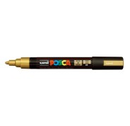 Posca PC-5M Marcador de Pintura - Punta de Poliester 1.8-2.5mm - Tinta Base al Agua - Resistente a la Luz - Color Oro