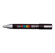 Posca PC-5M Marcador de Pintura - Punta de Poliester 1.8-2.5mm - Tinta Base al Agua - Resistente a la Luz - Color Plata