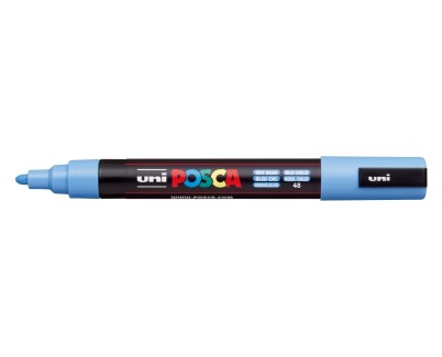 Posca PC-5M Marcador de Pintura - Punta de Poliester 1.8-2.5mm - Tinta Base al Agua - Resistente a la Luz - No Permanente - Color Azul Cielo