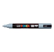 Posca PC-5M Marcador de Pintura - Punta de Poliester 1.8-2.5mm - Tinta Base al Agua - Resistente a la Luz - No Permanente - Color Gris