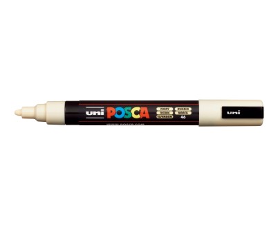 Posca PC-5M Marcador de Pintura - Punta de Poliester 1.8-2.5mm - Tinta Base al Agua - Resistente a la Luz - No Permanente - Color Marfil