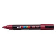 Posca PC-5M Marcador de Pintura - Punta de Poliester 1.8-2.5mm - Tinta Base al Agua - Resistente a la Luz - No Permanente - Color Rojo Vino