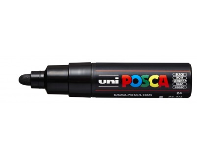 Posca PC-7M Marcador de Pintura - Punta de Bala 4.5-5.5mm - Tinta Base al Agua - Resistente a la Luz - Color Negro