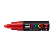 Posca PC-7M Marcador de Pintura - Punta de Bala 4.5-5.5mm - Tinta Base al Agua - Resistente a la Luz - No Permanente - Color Rojo