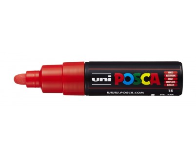Posca PC-7M Marcador de Pintura - Punta de Bala 4.5-5.5mm - Tinta Base al Agua - Resistente a la Luz - No Permanente - Color Rojo