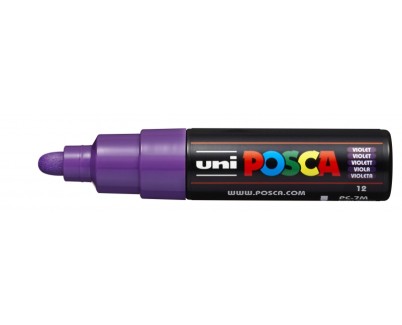 Posca PC-7M Marcador de Pintura - Punta de Bala 4.5-5.5mm - Tinta Base al Agua - Resistente a la Luz - No Permanente - Color Violeta
