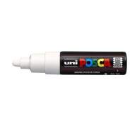 Posca PC-7M Marcador de Pintura - Punta de Poliester Forma de Bala 4.5-5.5mm - Tinta Base al Agua - Resistente a la Luz - Color Blanco