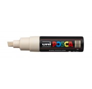 Posca PC-8K Marcador de Pintura - Punta Biselada Acrilica 8mm - Tinta Base al Agua - No Permanente - Resistente a la Luz - Ideal para Carteleria y Decoracion - Color Beige
