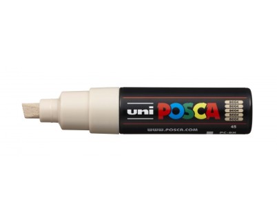 Posca PC-8K Marcador de Pintura - Punta Biselada Acrilica 8mm - Tinta Base al Agua - No Permanente - Resistente a la Luz - Ideal para Carteleria y Decoracion - Color Beige