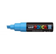 Posca PC-8K Marcador de Pintura - Punta Biselada Acrilica 8mm - Tinta Base al Agua - Resistente a la Luz - No Permanente - Color Turquesa