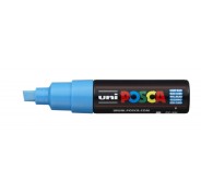Posca PC-8KMarcador de Pintura - Punta Biselada Acrilica 8mm - Tinta Base al Agua - No Permanente - Resistente a la Luz - Ideal para Carteleria y Decoracion - Color Azul Claro