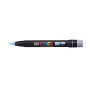 Posca PCF-350 Marcador de Pintura - Punta Acrilica Estilo Pincel - Base al Agua - Resistente a la Luz - No Permanente - Inodoro - Ideal para Carteleria y Decoracion - Color Azul Claro