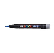 Posca PCF-350 Marcador de Pintura - Punta Acrilica Estilo Pincel - Tinta Base al Agua - Resistente a la Luz - No Permanente - Ideal para Carteleria y Decoracion - Color Azul