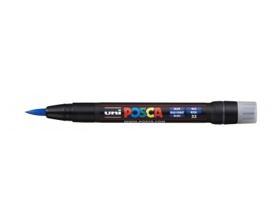 Posca PCF-350 Marcador de Pintura - Punta Acrilica Estilo Pincel - Tinta Base al Agua - Resistente a la Luz - No Permanente - Ideal para Carteleria y Decoracion - Color Azul