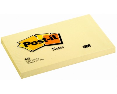 Post-it Bloc de 100 Notas Adhesivas Removibles Canary Yellow 76x127mm - Papel con Certificacion PEFC - 7100090881 - Color Amarillo Claro