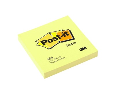 Post-it Bloc de 100 Notas Adhesivas Removibles Canary Yellow 76x76mm - Papel con Certificacion PEFC - 7100103157, 7100233248 - Color Amarillo Claro