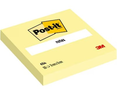 Post-it Bloc de 100 Notas Adhesivas Removibles Canary Yellow 76x76mm - Papel con Certificacion PEFC - 7100103157 - Color Amarillo Claro