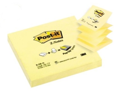 Post-it Bloc de 100 Z-Notas Adhesivas Removibles Zig-Zag Canary Yellow 76x76mm - Papel con Certificacion PEFC - 7100103164 - Color Amarillo Claro