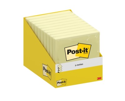 Post-It Bloc de 100 Z-Notas Adhesivas Reposicionables - Forma Cuadrada - 76x76mm - Color Amarillo Claro