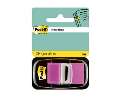 Post-it Index Dispensador con 50 Marcadores Reposicionables 25.4 x 43.2mm - Adherencia Firme - Para Marcar, Se&ntilde;alar o Destacar Informacion - 7000144933 - Color Lila