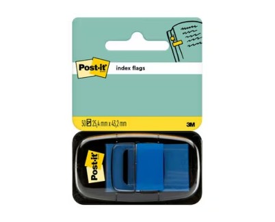 Post-it Index Dispensador con 50 Marcadores Reposicionables 25.4 x 43.2mm - Adherencia Firme - Para Marcar, Se&ntilde;alar o Destacar Informacion - 7100089834 - Color Azul