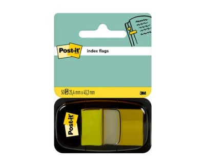 Post-it Index Dispensador con 50 Marcadores Reposicionables 25.4 x 43.2mm - Adherencia Firme - Para Marcar, Se&ntilde;alar o Destacar Informacion - 7100102671 - Color Amarillo