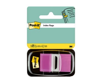 Post-it Index Dispensador con 50 Marcadores Reposicionables 25.4 x 43.2mm - Adherencia Firme - Para Marcar, Se&ntilde;alar o Destacar Informacion - 7000144933 - Color Lila